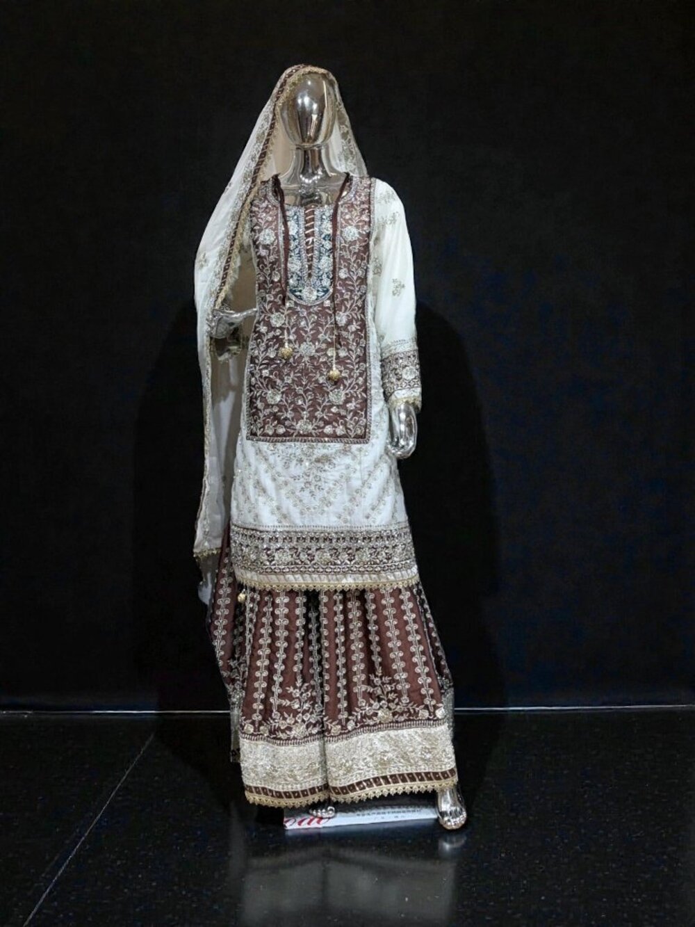 Rangoli Russian Plazo Dress, Cultural Wear for Women